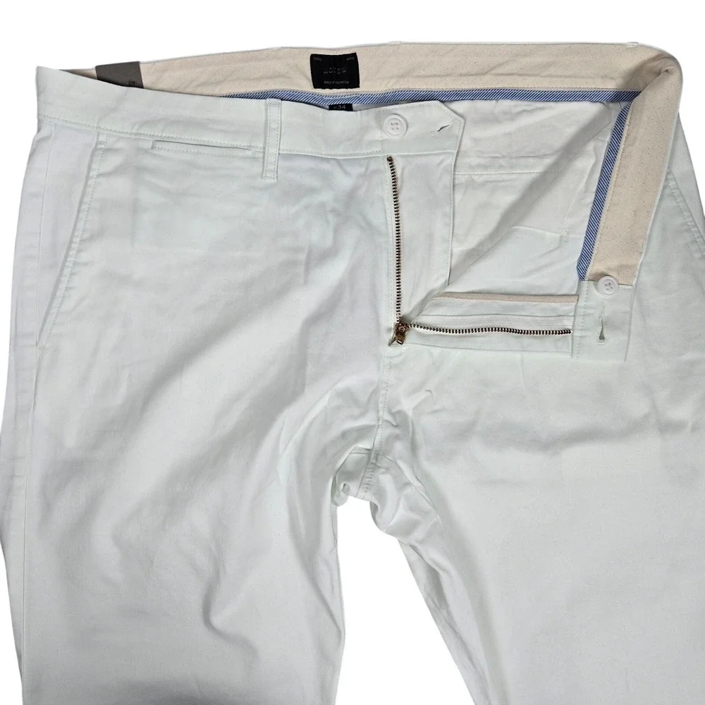 J. Crew 484 Slim-fit stretch chino pant in White 34/34‎ AR885 NWT